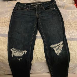 Dark wash ripped jeans
